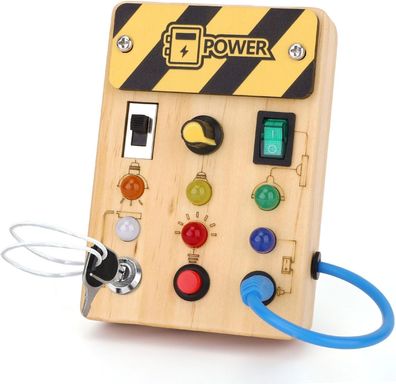 Spielzeug Busy Board Montessori Spielzeug mit 6 LED Lichtschalter Activity Board