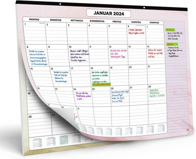 Wandkalender 2024 von SmartPanda - Kalender 2024 - Monatskalender für den Tisch