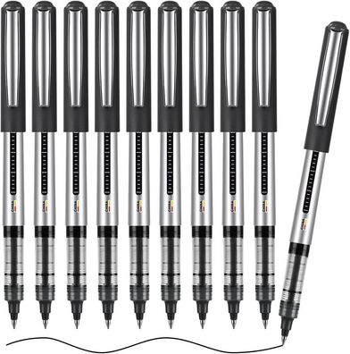 10x Tintenstifte Tintenroller Gelstifte Schwarz, Tintenschreiber 0,5mm Stifte