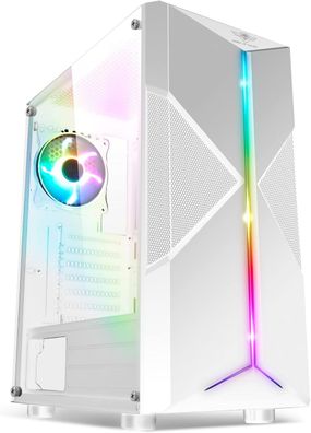 Spirit of Gamer - Clone III | PC Gehäuse Weiß RGB | Kompatibel ATX/ mATX/ ITX