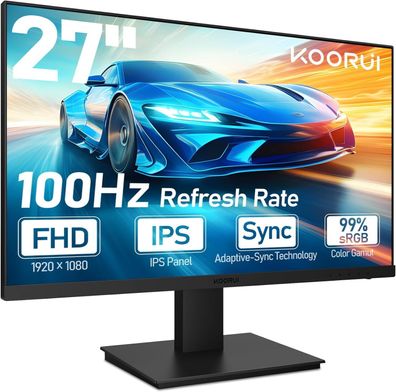 KOORUI PC Monitor 27 Zoll, Gaming Bildschirm 100Hz Full HD(1920 x 1080) HDMI