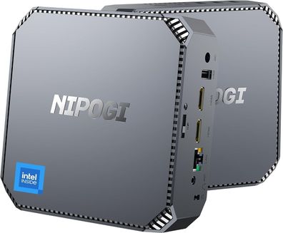 NiPoGi AK2 PLUS Mini PC, 12th Gen Intel Alder Lake-N100(bis zu 3,4 GHz), 16GB