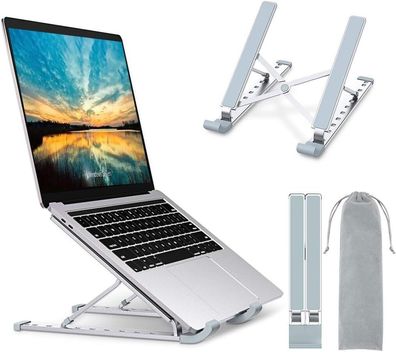Babacom Laptop Ständer, 9-Stufe Aluminium Laptop Stand, Tragbar 10 bis 15,6 Zoll