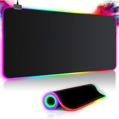 Gaming Mauspad RGB Mousepad 800x300mm XXL groß mit 14 Beleuchtungsmodis