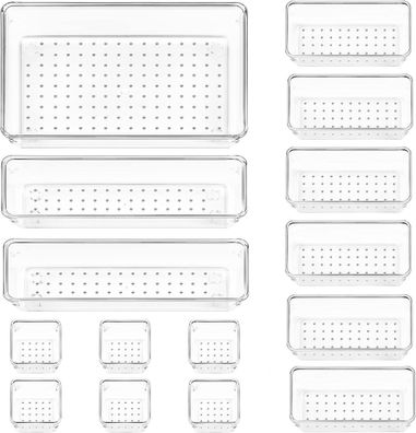 15x Schubladen Ordnungssystem 4 Größen Schubladen Organizer inkl 100 Silikonpads