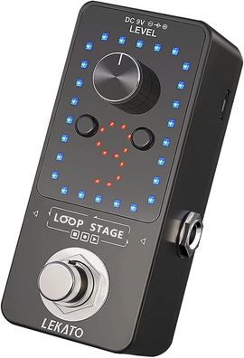 LEKATO Gitarre Loop Effektpedal mit 9 Schnallen Integrierte Stimmgerät Loop