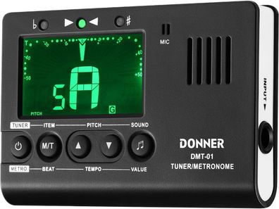 Donner 3 in 1 Metronom Stimmgerät Gitarre Tuner Tongenerator mit LCD Display
