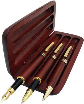 3 Stück Holzkugelschreiber Beste Kugelschreiber aus Holz Gelstifte Füllhalter