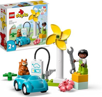 LEGO 10985 DUPLO Town Windrad und Elektroauto Spielzeugauto-Lernspielzeug Kinder