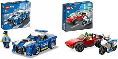 LEGO 60312 City Polizeiauto, Polizei-Spielzeug ab 5 Jahren & 60392 City Polizei