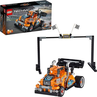 LEGO 42104 Technic Renn-Truck oder Rennauto, 2-in-1 Modell mit Rückziehmotor