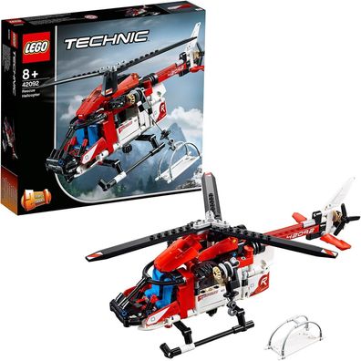 LEGO 42092 Technic Rettungshubschrauber Bauset, 2-in-1 Flugzeug Spielzeug Kinder
