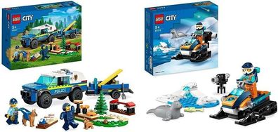 LEGO 60369 City Mobiles Polizeihunde-Training & 60376 City Arktis-Schneemobil