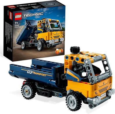LEGO 42147 Technic Kipplaster Spielzeug, 2-in-1-Set mit Konstruktions-Modell