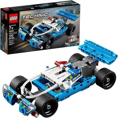 Lego 42091 Technic Polizei-Verfolgungsjagd, Spielzeugauto mit Rückziehmotor