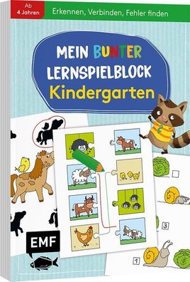 Mein bunter Lernspielblock - Kindergarten: Erkennen, Verbinden, Fehler find ...
