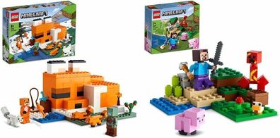 LEGO 21178 Minecraft Die Fuchs-Lodge, ab 8 Jahren & 21177 Minecraft Tiere