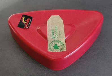 Spirella Trix Eco Seifenschale Rot/ Red. Dreieck-Design. Aus Bambushäcksel