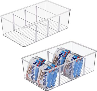 Vtopmart 2er Set Kühlschrank Organizer mit 4 Fächern, BPA-Freie Küche