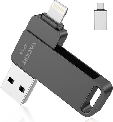 USB Stick für iPhone 256GB Apple Zertifizierter , Vackiit USB 3.0 Foto Stick