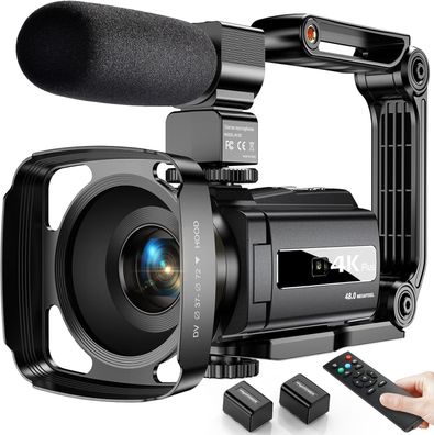 4K Videokamera Camcorder 48MP WiFi Vlogging Camera für YouTube 16X Digitale IR