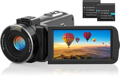 Videokamera 1080P 36MP Camcorder, Vlogging Kamera 30FPS 16X Digitalzoom