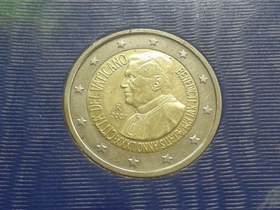 Original 2 euro 2007 Vatikan 80. Geburtstag von Papst Benedikt XVI. im Folder