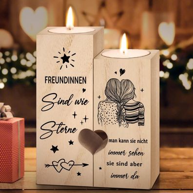 2x Geschenke für Freundin Beste Freundin Geschenk Kerzenständer 12 x 10 x 4,5 cm