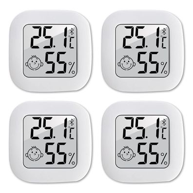4x Thermometer Hygrometer Innen, RUIZHI Mini Digitales Thermometer mit LCD