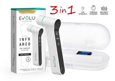 EVOLU Fieberthermometer für Babys, Kinder und Erwachsene Kontaktlos NON Contact