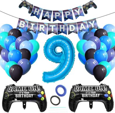 Luftballons Geburtstagsdeko Kinder 9 Jahre Videospiel Game Party Geburtstag Deko