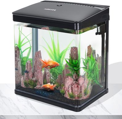 Nobleza Glas - Nano-Fischtank-Aquarium, Fisch, mit LED-Leuchten & Filtersystem