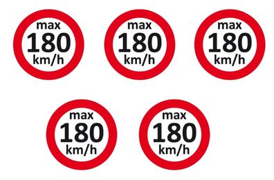 5x max 180 km/ h S-REIFEN Geschwindigkeitsaufkleber Reifenart Aufkleber KLEBER