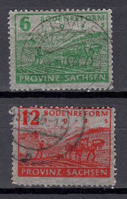 SBZ Provinz-Sachsen Mi. Nr. 90 - 91 gestempelt kompletter Satz, used full set (01)