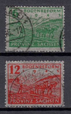 SBZ Provinz-Sachsen Mi. Nr. 90 - 91 gestempelt kompletter Satz, used full set (02)