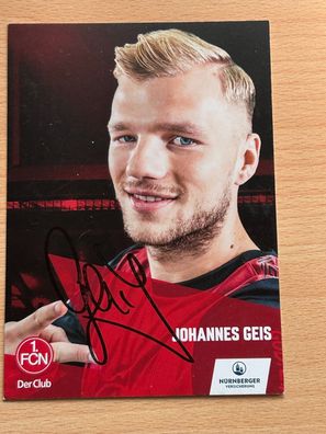Johannes Geis - 1. FC Nürnberg- Autogrammkarte original signiert - #S2143