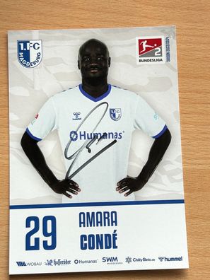 Amara Condé - 1. FC Magdeburg- Autogrammkarte original signiert - #S2180