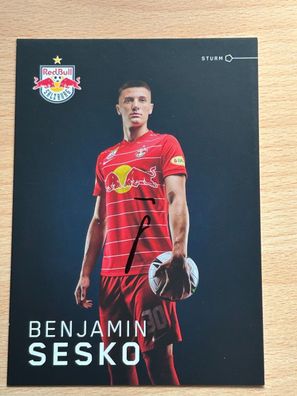 Benjamin Sesko - Red Bull Salzburg - Autogrammkarte original signiert - #2279