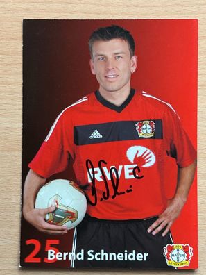 Bernd Schneider Bayer 04 Leverkusen Autogrammkarte original signiert #S2886