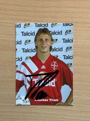 Andreas Thom Bayer 04 Leverkusen Autogrammkarte original signiert #S2828