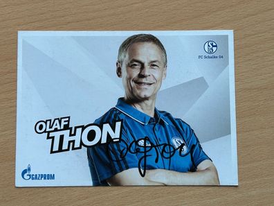 Olaf Thon FC Schalke 04 Autogrammkarte original signiert #S2965