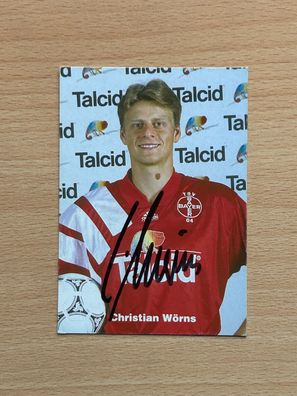 Christian Wörns Bayer 04 Leverkusen Autogrammkarte original signiert #S2936