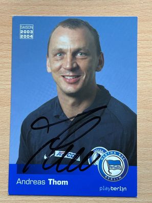 Andreas Thom Hertha BSC Berlin Autogrammkarte original signiert #S2825