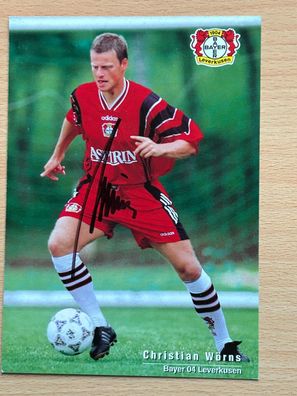 Christian Wörns Bayer 04 Leverkusen Autogrammkarte original signiert #S2937