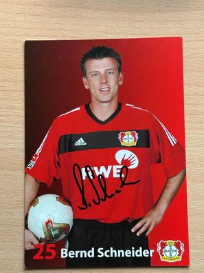 Bernd Schneider Bayer 04 Leverkusen Autogrammkarte original signiert #S2887