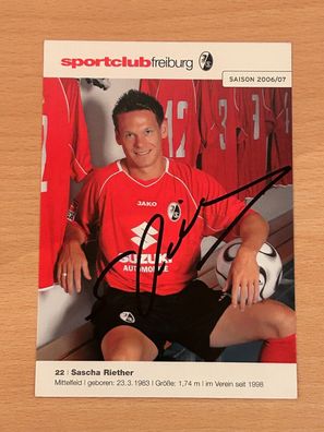 Sascha Riether SC Freiburg Autogrammkarte original signiert #S2992