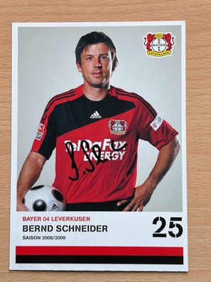 Bernd Schneider Bayer 04 Leverkusen Autogrammkarte original signiert #S2900