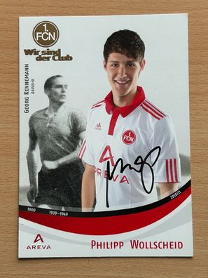 Philipp Wollscheid 1. FC Nürnberg Autogrammkarte original signiert #S2940