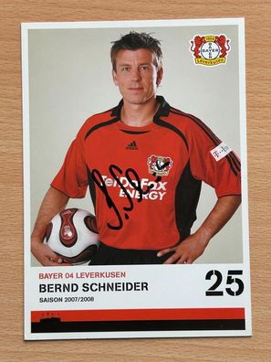 Bernd Schneider Bayer 04 Leverkusen Autogrammkarte original signiert #S2892