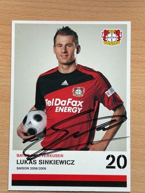 Lukas Sinkiewicz Bayer 04 Leverkusen Autogrammkarte original signiert #S2787
